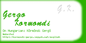 gergo kormondi business card