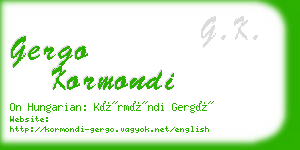 gergo kormondi business card